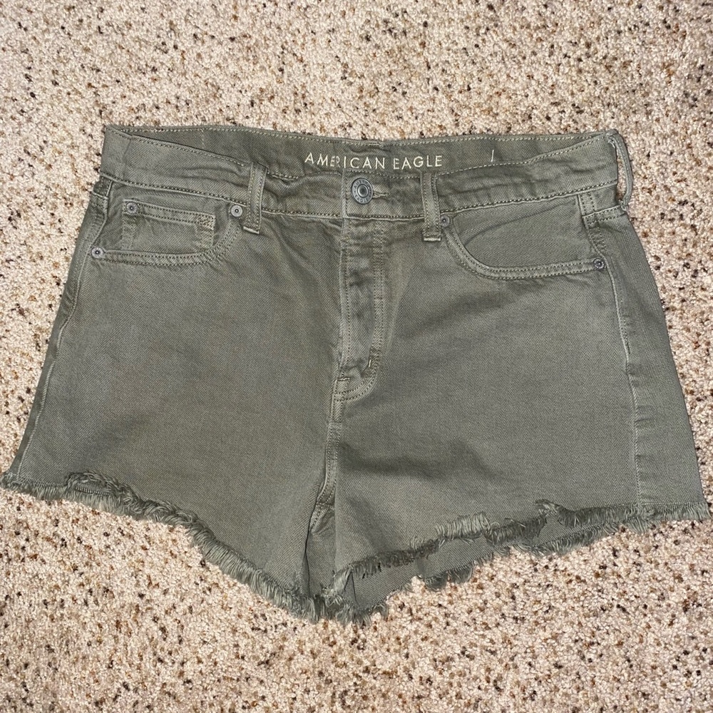 AE high waisted denim festival midi short